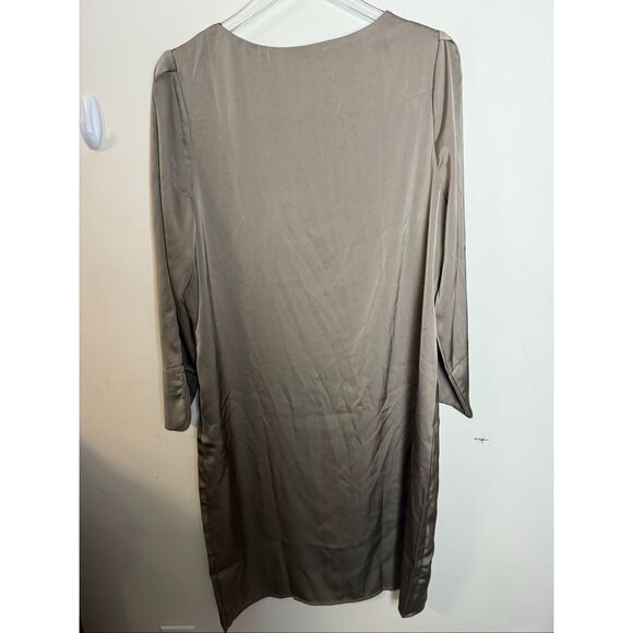 Wukogals Lily Midi Sheath Long Sleeve Dress Modest Taupe Medium - Picture 4 of 7